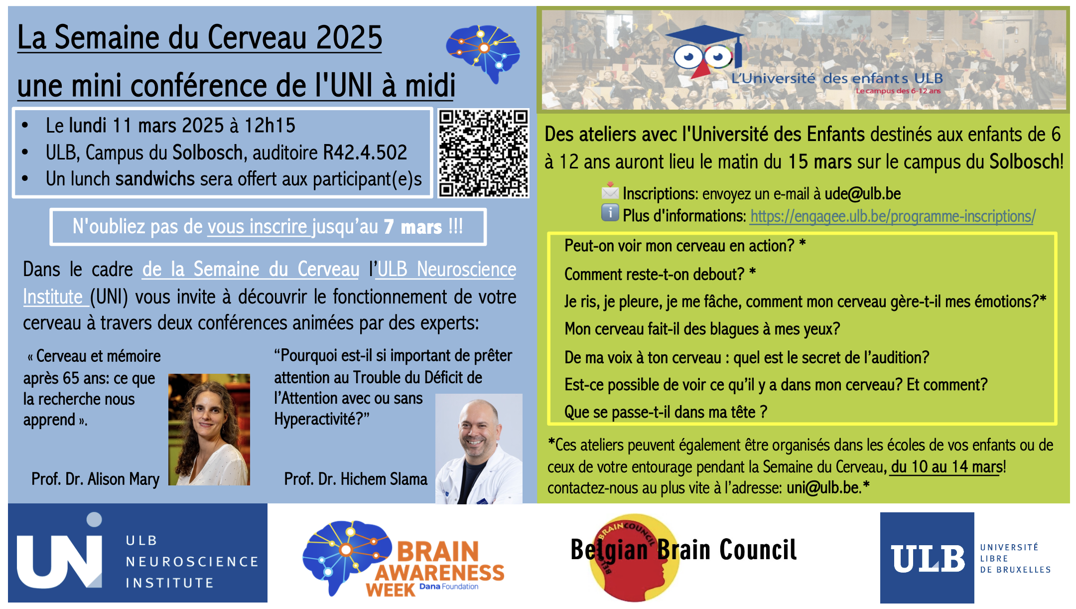 La Semaine du Cerveau 2025: programme de l'UNI