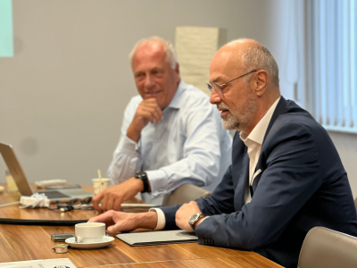 Bernard de Cannière, Président du Conseil d’Administration de l’ULB, et Guy Bouckaert, Directeur de CAP Innove.